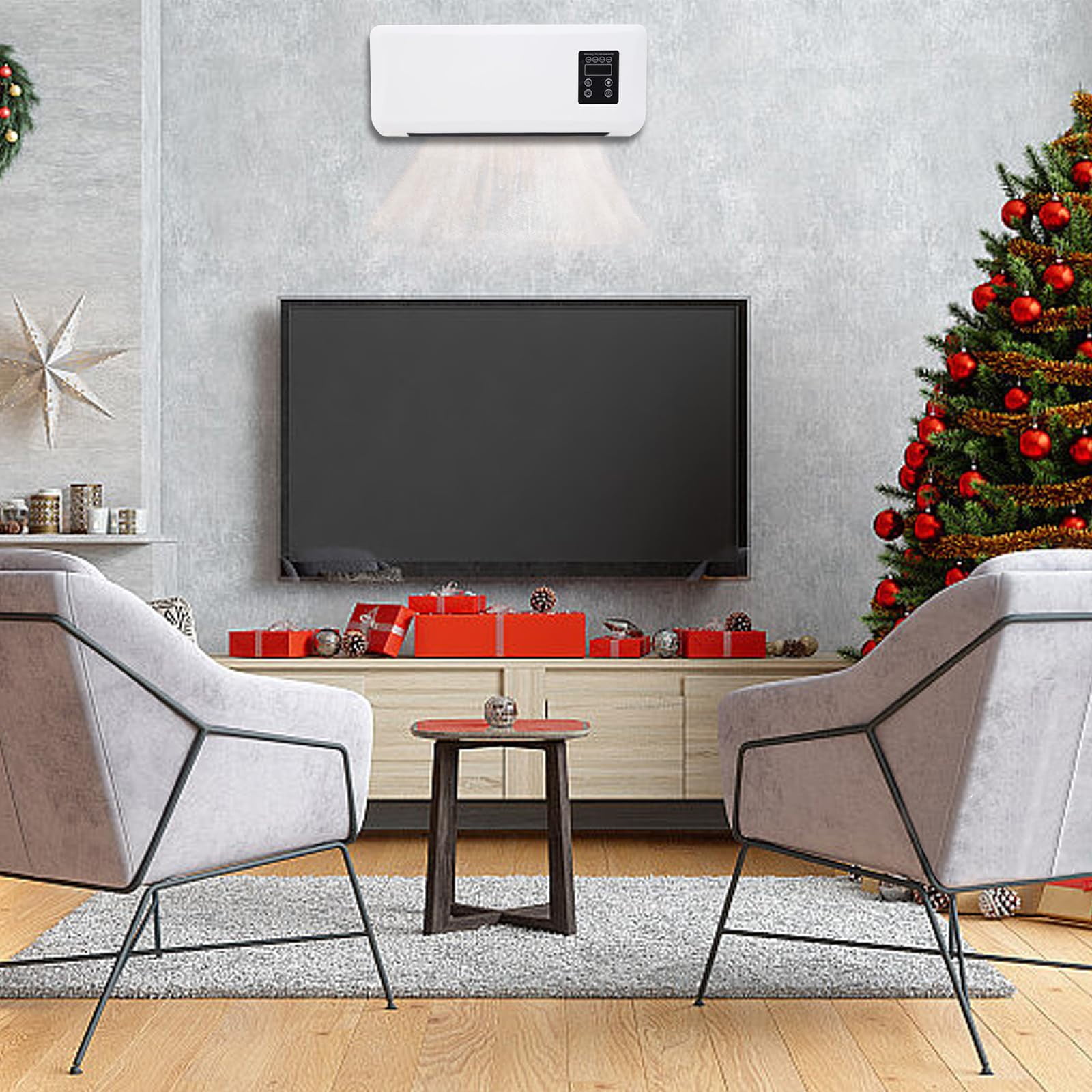 Totil Air Heater Two In One Wall Mounted Mobile Air Electric Fan Fully Installed Mobile Air Conditioning 2024 Mini Split AC/heating System W Portable Ductless Remote Home/bedroom/studio