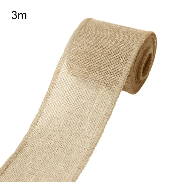 Visland 1 Rouleau Ruban de Noël Résistant aux Plis Bricolage Imitation Lin Chaque Côté Ruban d'Emballage pour la Maison