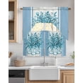 thumbnail image 2 of Eucalyptus Aqua Kitchen Curtains Swag Valance and Tier Curtains Set 24 Inch Length, Stripes Bottle Flower Cactus Plant Rod Pocket Drape Panels Pair Swag Curtains for Bathroom/Cafe/Window, 2 of 6