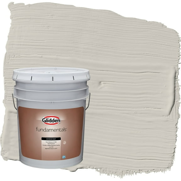 Glidden Fundamentals Swirling Smoke / Beige Flat Exterior Paint, 5 Gallon
