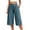 *Blue, variant on VBVC Women's Cotton Linen Pleated Wide Leg Capri Pants , Casual Summer Loose Crop Trousers For Women , Ladies' Flowy Lounge Pants with Pockets, Army Green , S-2XL