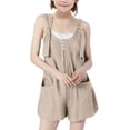 thumbnail image 3 of Bovxnpu Girls Sleeveless Romper Kids Summer Casual Spaghetti Strap Short Jumpsuit with Pockets Fashion Spaghetti Strap Romper Summer Comfortable Girls Shortalls Shorts, 3 of 7