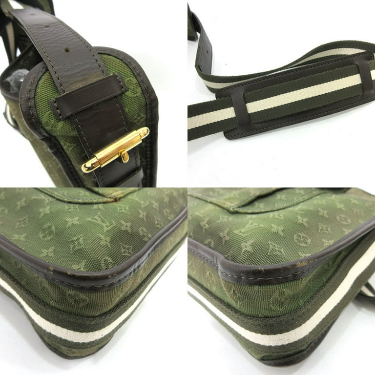 Louis Vuitton Crossbody Vintage Lime Green Canvas And Leather And