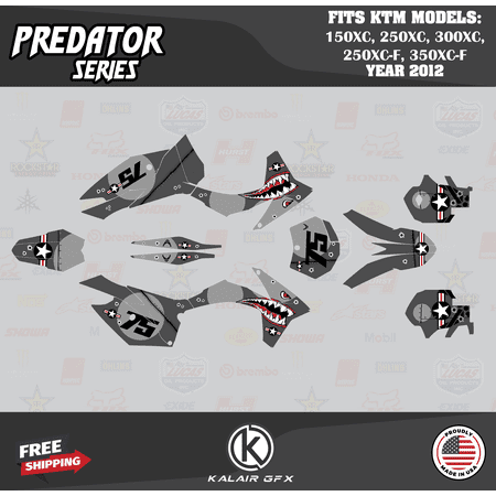 Kalair GFX Graphics Kit for Ktm 150XC 250XC 300XC 250XC-F and 350XC-F (2012) Predator Series