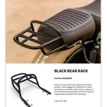 BLACK REAR RACK FOR CLASSIC 350 ROYAL ENFIELD