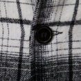 thumbnail image 6 of IROINNID Men's Long Sleeve Woolen Turndown Lapel Mid-Length Jacket Plaid Comfy Autumn And Winter Woolen Overcoat, 6 of 8