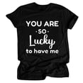 thumbnail image 2 of Fesfesfes Valentine's Day Tshirt Women Short Sleeve Tops Printed O-Neck Tops Loose Pullover Tee T-Shirt Under $10, 2 of 4