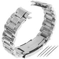 thumbnail image 4 of HEMOTON 20mm Stainless Steel Solid Links Bracelet Watch Band Strap Curved End with 4pcs Watch Spring Bars (Silver), 4 of 8