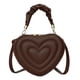 thumbnail image 1 of Bolso bandolera con forma de corazón para mujer con cremallera alrededor del bolso de hombro desmontable Marrón, 1 of 8