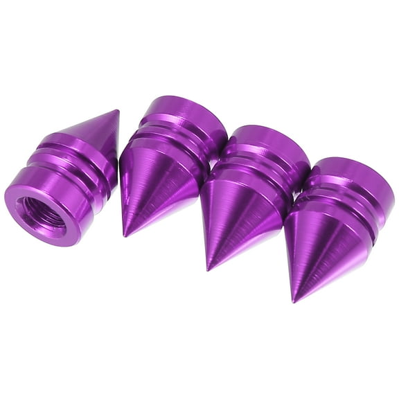 4 Pcs Purple Car Tire Dustproof Caps Motorcycles Tower Shape Air Valve Cover for Wheel