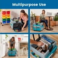 thumbnail image 4 of ECR4Kids Universal Rolling Utility Cart with Canvas Organizer Bag, Mobile Storage, Turquoise/Grey, 4 of 9