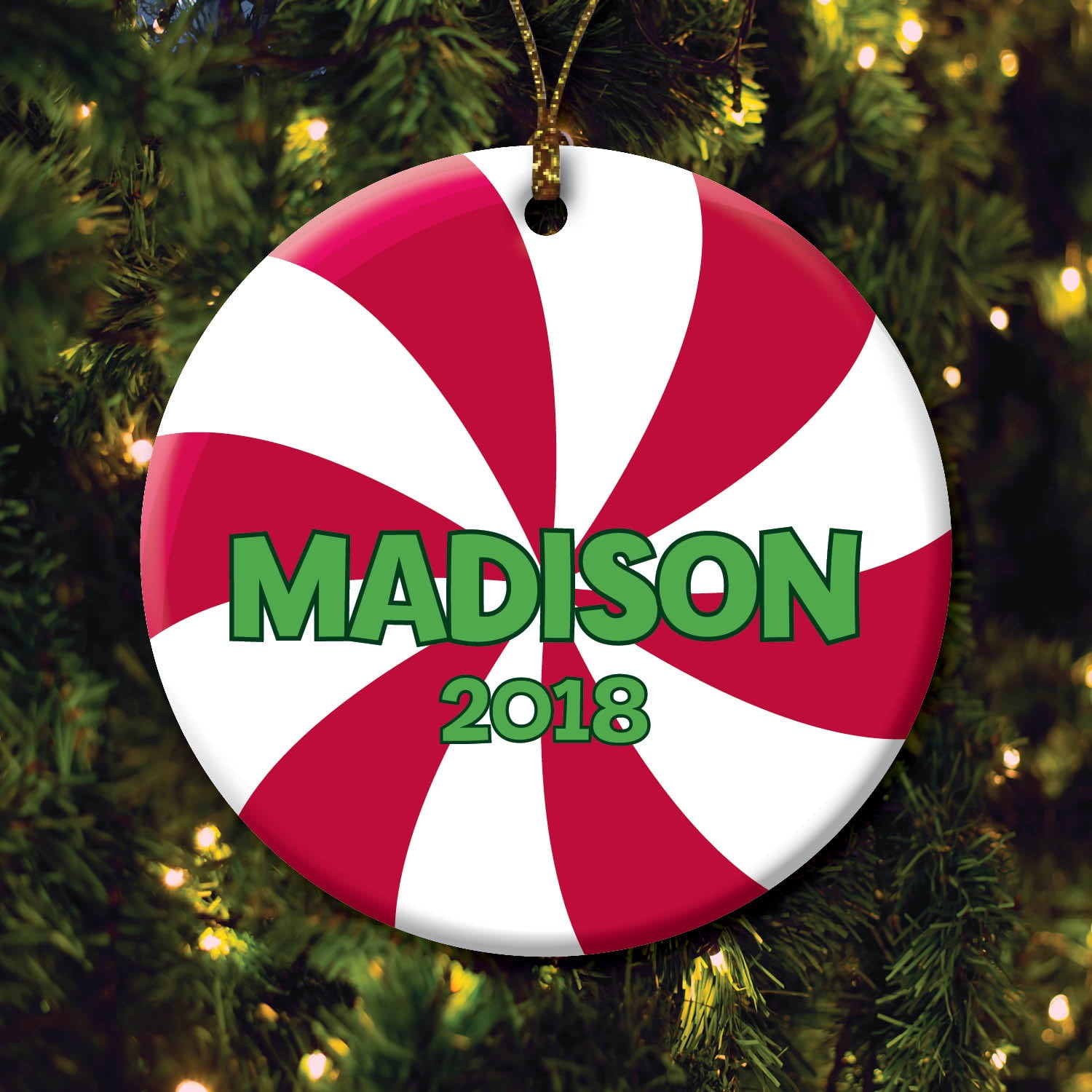 Personalized Christmas Ornament Peppermint Candy