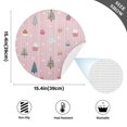 thumbnail image 2 of 15 Inch Round Grid Plate Mats Heat Non-Slip Resistant PVC Placemats for Kitchen Dining Table Decor Pink Christmas Pattern 6PCS, 2 of 5