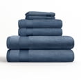 thumbnail image 5 of Noble Linens 6 Piece Farmhouse Cotton Bath Towel Set, Navy Blue, 5 of 11