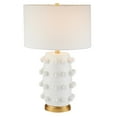 thumbnail image 5 of Evelyn&Zoe Farrington 26" Tall Ceramic Table Lamp with Fabric Shade, Matte White/White, 5 of 7