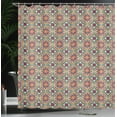thumbnail image 3 of Ambesonne Mosaic Shower Curtain, Folkloric Floral Pattern, 69"Wx70"L, Forest Green Red Mustard, 3 of 4