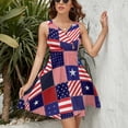 thumbnail image 3 of American Flag Painting Brush Style Sleeveless Dress Women Summer Evening Dresses Ladies Sundress, 3 of 7