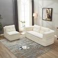 thumbnail image 5 of Multi Functional Sectional Sofa Bed with Independent Chaise Lounge and Functional Blanket,Plush Corduroy Sofa Couch,Convertible Sofa Bed,80" King Size Bed,Deep Seat Sofa,Beige old sku:W3219P339464, 5 of 5