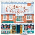 thumbnail image 1 of BOSDECO Rideau de Douche en Tissu Polyester avec Marché de Noël pour Maison de Neige Nouvel An 66x72 Pouces, 1 of 1