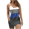 thumbnail image 2 of Horkkom Beach Dresses for Women Casual Summer Dresses Spaghetti Strap V Neck Elastic Waist Mini Sundresses M, 2 of 6