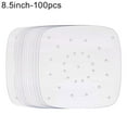 thumbnail image 2 of Shenmeida 100Pcs Air Fryer Parchment Paper, Square Perforated Parchment Paper Sheets for Air Fryer, Premium Nonstick Bamboo Steamer Liner for Air Fryers, Steaming Basket, Oven, Baking, Cooking, 2 of 7