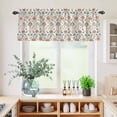 thumbnail image 5 of 3 Piece Kitchen Curtains and Valances Set Boho Floral Cafe Curtains 24 Inch Length Modern Watercolor Red Blue Flower Plant Valance & Tier Curtain for Living Room Bedroom Window 54"x18"+27"x24"*2, 5 of 6