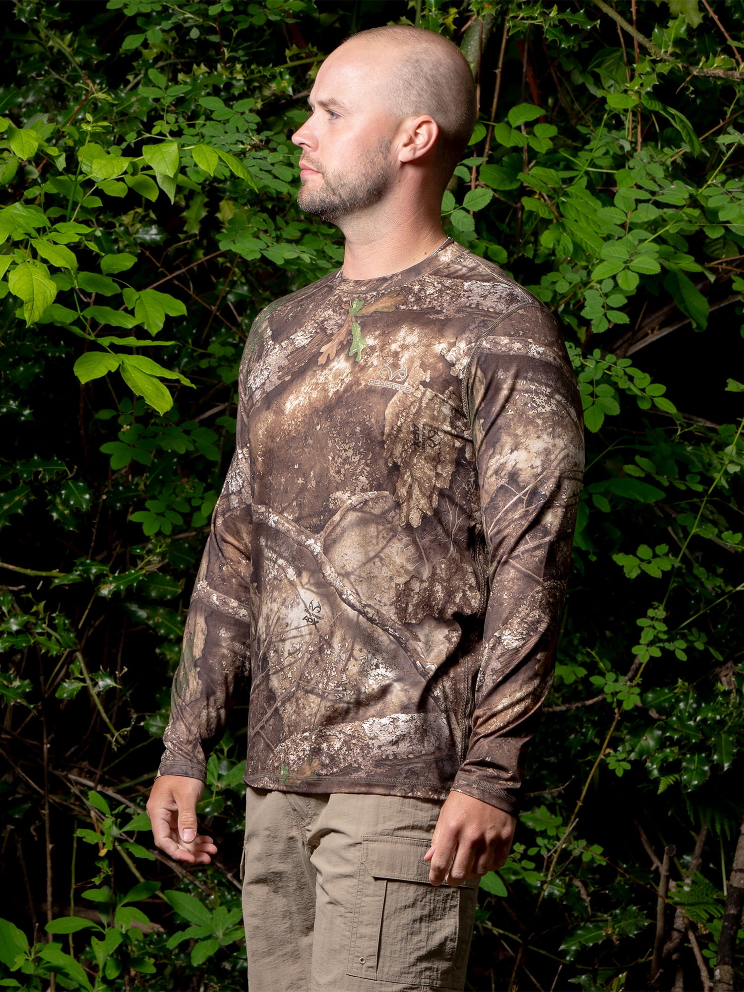 Realtree Men's Long Sleeve Camouflage Hunting Performance Shirt, Realtree APX, S