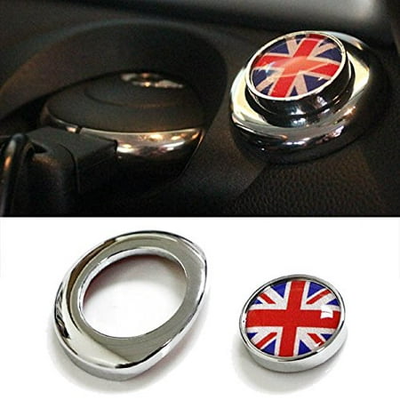- iJDMTOY (1) Classic Red/Blue UK Union Jack Design Engine Start Push Start Cap Cover For 2nd Gen MINI Cooper