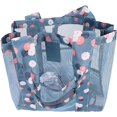 thumbnail image 5 of Bolso de playa de malla (flor azul) Bolso de hombro plegable de malla impermeable Bolsa de compras reutilizable Bolsa de almacenamiento de juguetes de playa Bolsa multifuncional para el hogar Vacacio, 5 of 5