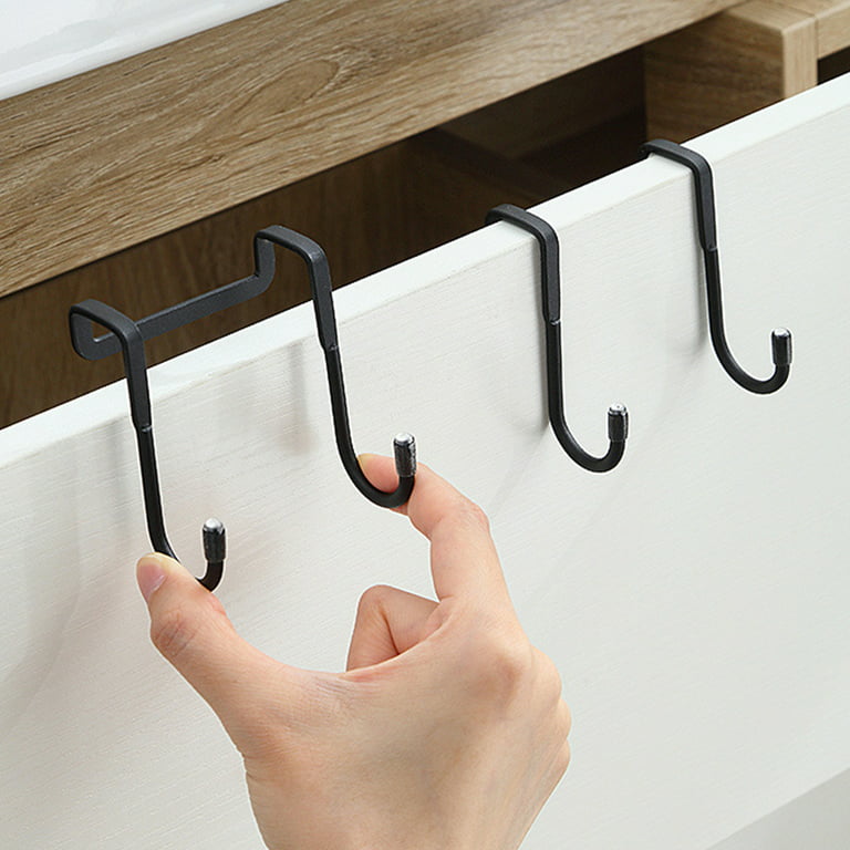 UDIYO 2Pcs Over The Door Drawer Cabinet Hook , 304 Stainless Steel Double  S-Shaped Hook Holder Hanger Metal Heavy Duty Free Punching Door Back  Hanging Clothes Hook Organizer 