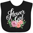 thumbnail image 3 of Inktastic Flower Girl Hand Lettering with Flowers Illustration Girls Baby Bib, 3 of 4