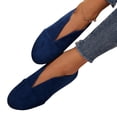 thumbnail image 4 of Flats for Women, Slip On Flats Shoes for Women Comfortable Faux Suede Round Toe V Cut Casual Ballet Flats Soft Loafers Nurse Walking Shoes Lightweight Breathable Boat Shoes for Office Work, 4 of 7