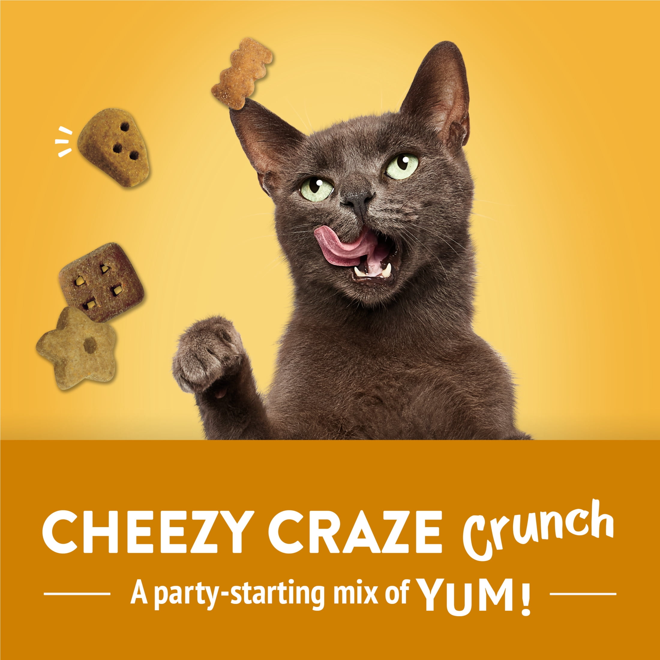 Friskies Party Mix Cheezy Craze Crunch avec du vrai fromage, Gâteries pour chats, 510 g
