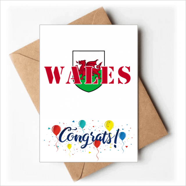 Welsh Emblem Flag Territory Wedding Cards Congratulations Greeting Envelopes