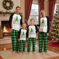 thumbnail image 2 of Nibbcoa Family Matching Pajamas Set, Christmas Tree Letter Print Round Neck Plaid Long, 2 of 7
