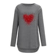 thumbnail image 4 of Moda Mujer O Cuello Camiseta de manga larga Otoño Día de San Valentín Impresión Blusa suelta Tops Fridja FKASFK2561, 4 of 8