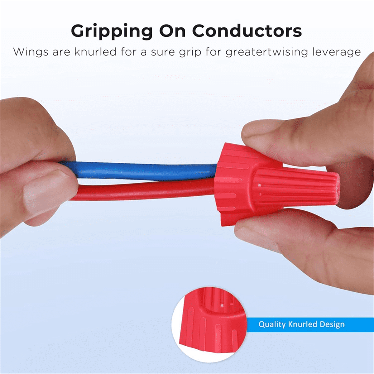 600PCS Red Wire Connectors Nuts, Winged Electrical Wire End Connectors Caps, Twist-on Easy  on Type Connectors