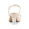 thumbnail image 2 of BLISSFUL STEP Women's Flower Rhinestone Slingback Clear Mid Heel Slip On Sandals Beige 7, 2 of 8