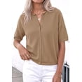 thumbnail image 3 of PRETTYGARDEN Women Spring Short Sleeve Cardigan Sweaters Button Down Knit Shirt Blouse Dressy Casual Tops Summer Outfits, 3 of 8