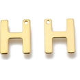 thumbnail image 3 of 10 dijes de letras de acero inoxidable 304 dorados para mujer, ideales como regalo elegante para cumpleaños o festivales. Joyería personalizada. Medidas: 11 x 6 ~ 12 x 0,8 mm. Orificio: 1 mm., 3 of 4