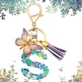 thumbnail image 3 of (S) Llavero mariposa con borla azul A-Z lindo llavero coche cartera mochila, 3 of 9