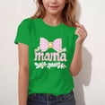 thumbnail image 6 of SGFCWSX Girls T-Shirts Kids Mothers Day Casual Short Sleeve Print Graphic Tops Green Size 3-4 Years, 6 of 6