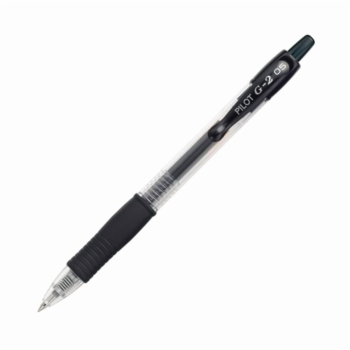 Pilot® G2 Gel Roller Pens, Extra-Fine Point, 0.5 mm, Clear Barrel, Black Ink, Pack Of 12