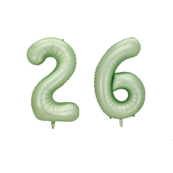Number Twenty Six Balloon Pastel Sage Green Number 26 Balloon 32" Large Party Milestone Balloon Decoration