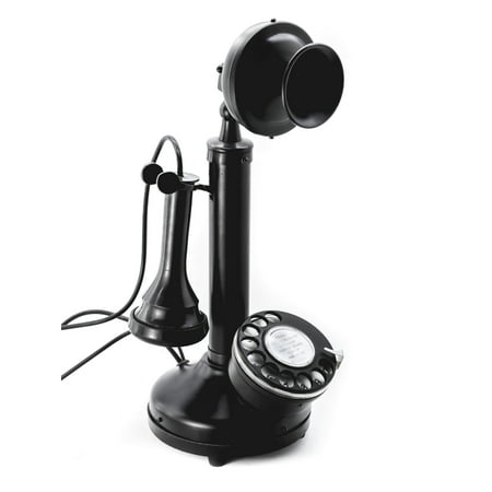 House Of Antique Vintage Brass & Iron Rotary Telephone – Retro Decorative Antique Phone (Black)