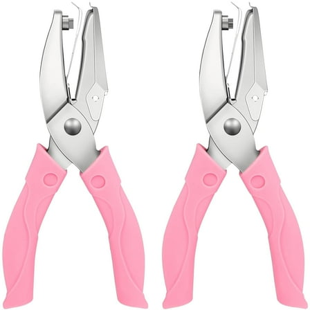 LZLINGMEI 2 Pack Handheld Hole Paper Punch Kit,Single Hole Punch, Heart and Star Hole Punch,Rubber Handled, 1/4 Inch Metal Paper Punch for Envelopes,Greeting Cards