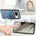 thumbnail image 3 of Phone Case for Google Pixel 8 5G Wallet Cover with Tempered Glass Screen Protector and Slim Ring Stand Credit Card Holder Magnetic Leather Cell Accessories Pixel8 Pixle Eight Women Men Blue, 3 of 7