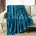 thumbnail image 3 of PAVILIA Sherpa Bed Blanket Queen Size, Turquoise Teal Blue Plush Soft Cozy Blanket for Bed, Fluffy Lightweight Microfiber, Fuzzy All Season Blanket, 90x90 Queen, 3 of 9
