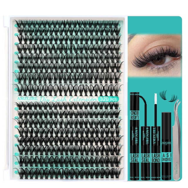 Kit de grupos de pestañas, 320 piezas, kit de extensión de pestañas 30D 40D, unión y sellado de pestañas, removedor de pestañas resistente al agua para kit de pestañas individuales, herramienta aplica