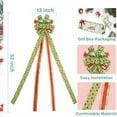 thumbnail image 2 of Christmas Tree Topper Wreath Bow Large Green Christmas Bow Tree Topper with Red Green Dot Patterned Gift Bows for Xmas Holiday Home Wedding Thanksgiving Indoor/Outdoor 52"x13", 2 of 6